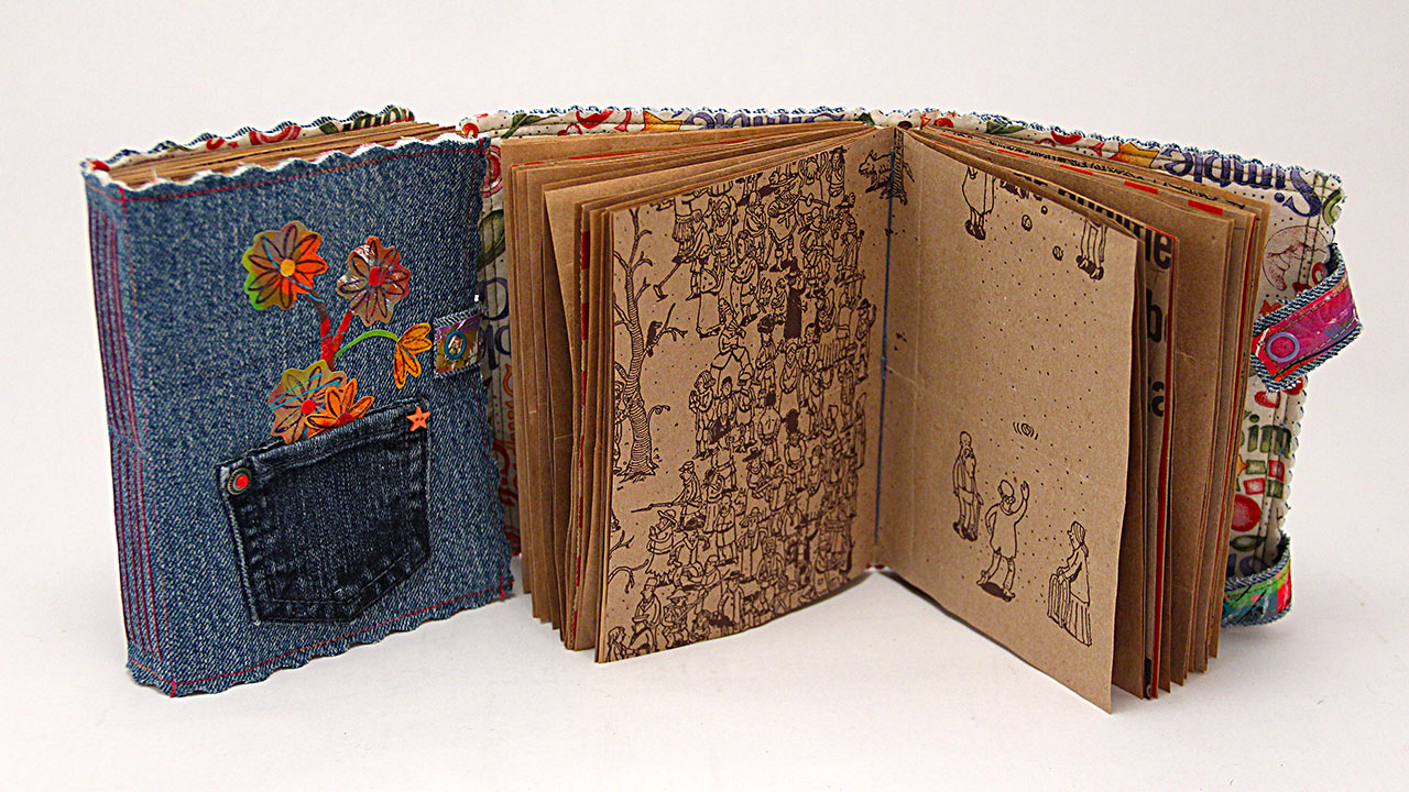 Denim Art Journal With Recycled Paper Pages
